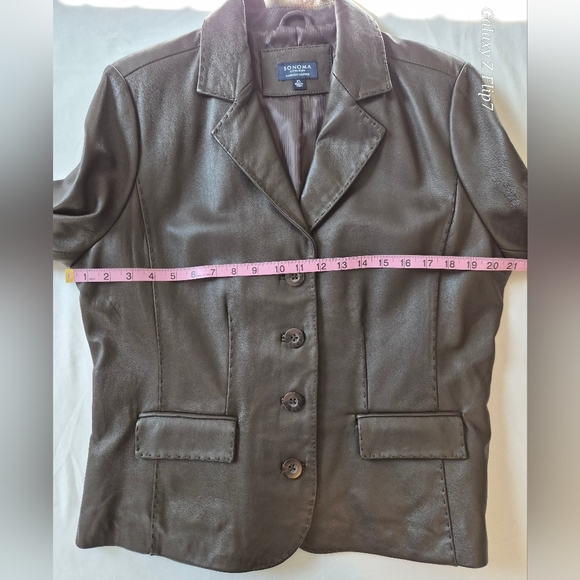 ​Sonoma Life + Style XL Brown Lambskin Leather Blazer Jacket - Soft & Classic - Picture 4 of 8